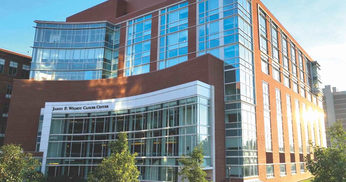 Exterior view of Wilmot Cancer Institute, a designated National Cancer Institute cancer center.